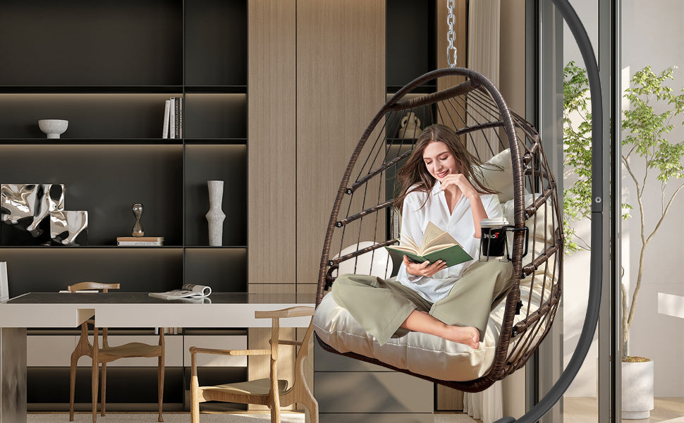 Khaki Hanging Swing Egg Chair