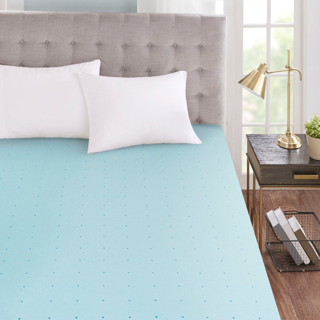Hypoallergenic cooling gel memory foam mattress topper with removable cooling cover