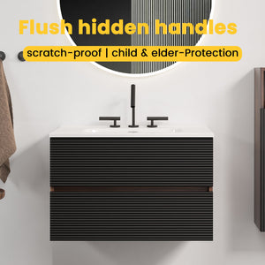 Gloria 30" Wall Mounted Soft Bathroom Vanity