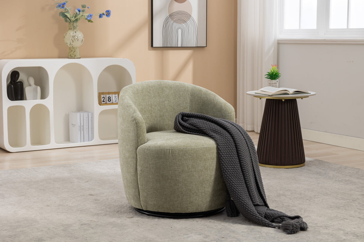 Assortment Upholstered Swivel Barrel Chair with Metal Base