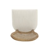 Wood and Woven Cane Dining Chairs, Set of 2