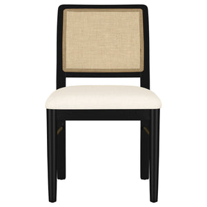 Arini Rattan Cane Dining Side Chair Black (Set of 2)