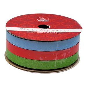 3/8 Inch Curling Ribbon - 3 Colors - 24 Feet Each - Blue/Red/Green