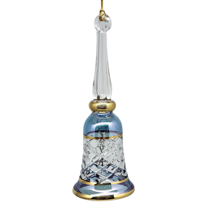Gold Cut Etched Bell - Blue