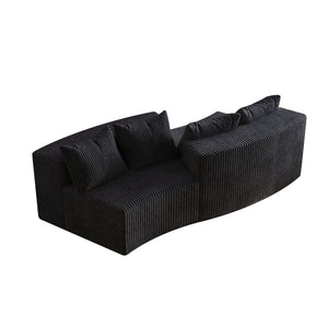 Curved Sectional Sofa With 4 Pillows, Modular Semi Circular Design
