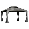 13x15FT Outdoor Hardtop Gazebo with Galvanized Steel Double Roof