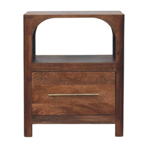Solid Wood Arc-Line Bedside Table