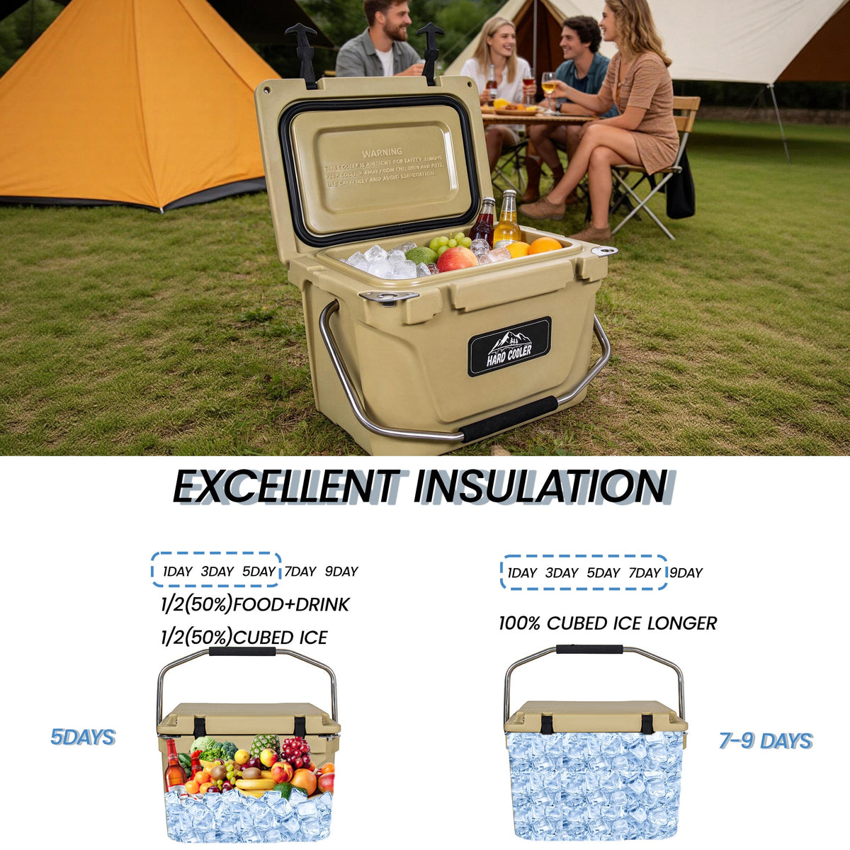 20 Quart Khaki Cooler