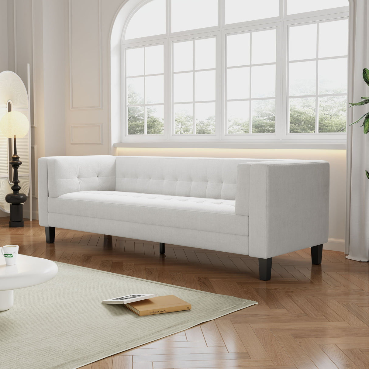 3 Seater Upholstered Tufted Sofa