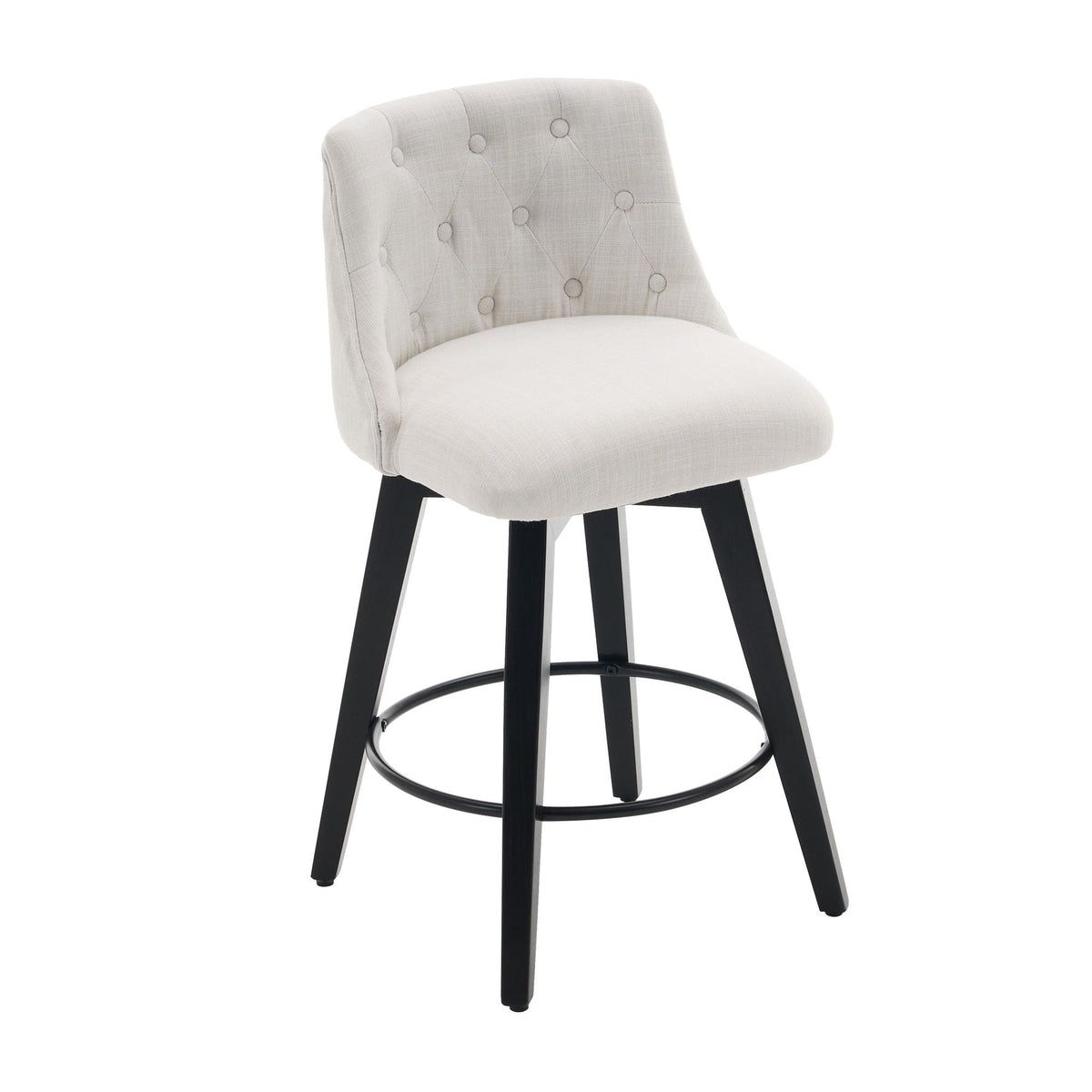 Swivel Bar Stools & Button Tufted Back (Set of 2)