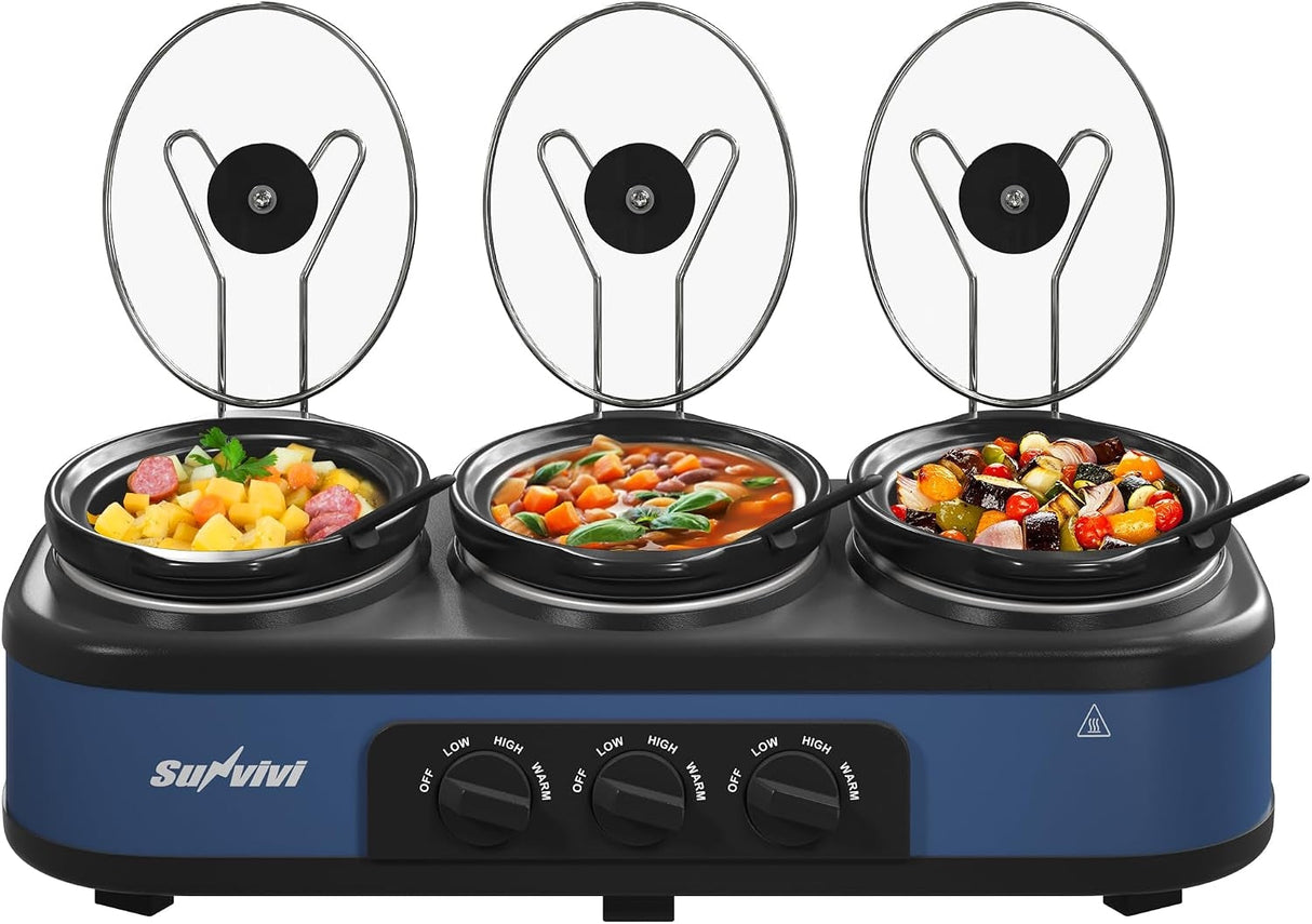 Triple Slow Cooker, Buffet Food Warmer