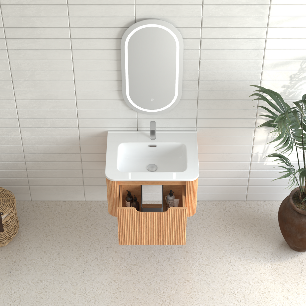 24" Wall-Mounted Floating Bathroom Vanity