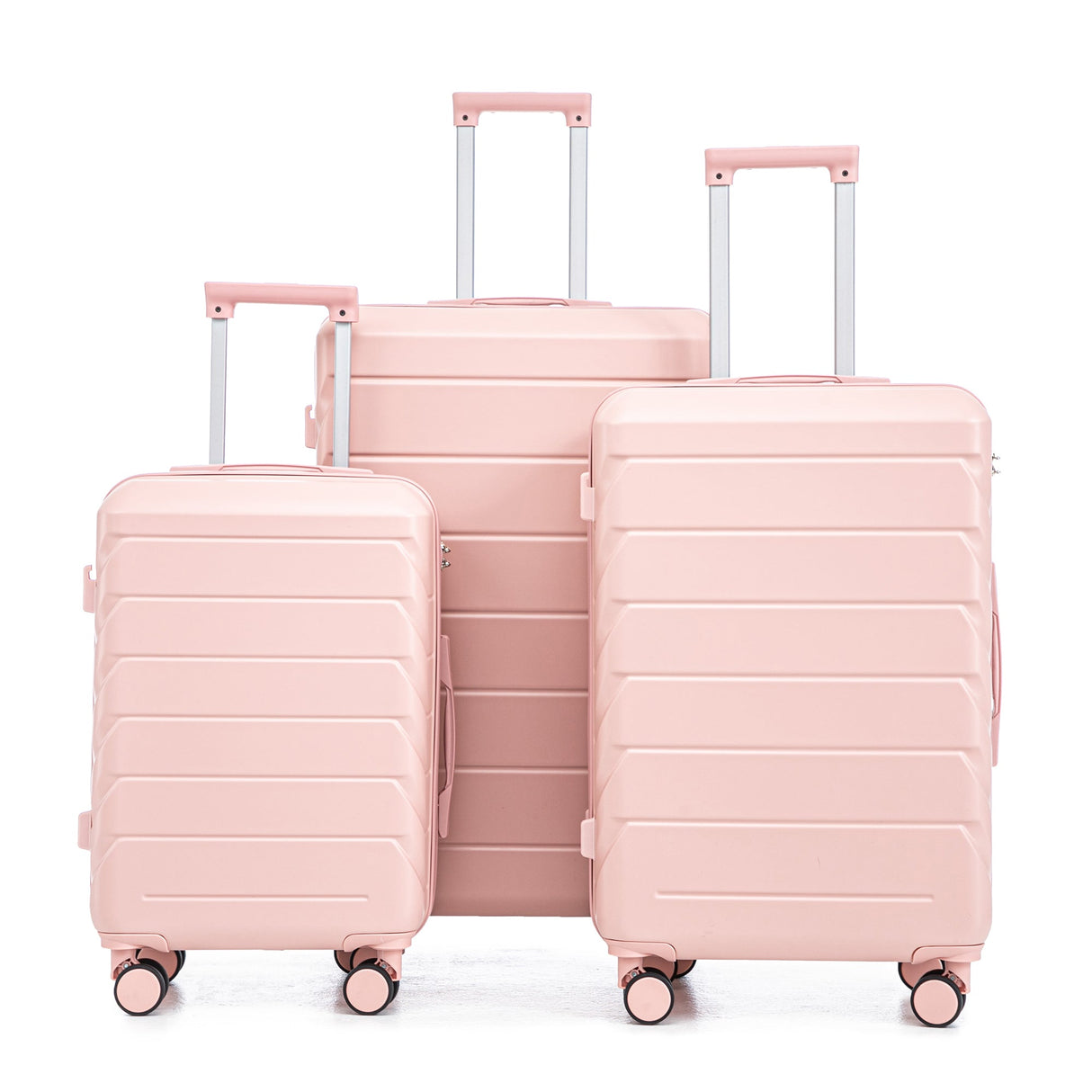 Set of 3 ABS Spinner Wheel Luggage - Pink