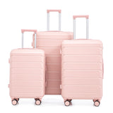 Set of 3 ABS Spinner Wheel Luggage - Pink