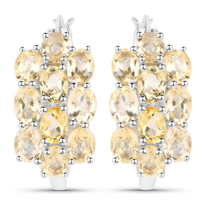 8.32 Carat Genuine Citrine .925 Sterling Silver 3 Piece Jewelry Set (Ring, Earrings, and Pendant w/ Chain)