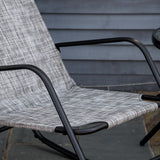 Outsunny garden rocking chair, outdoor indoor sling fabric rocker for patio, balcony, porch, grey
