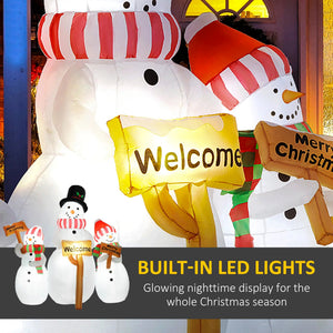 6.1' Inflatable Outdoor Christmas Display - Three Snowmen