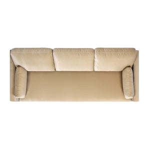 Knox 84' Modern Farmhouse Sofa, Fawn Brown Performance Velvet