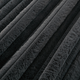 Oversized Corduroy Chaise Lounge with Ottoman in Dark Gray