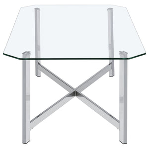 Cronin Rectangular Tempered Glass Top Cocktail Coffee Table Chrome