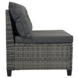 8-piece outdoor wicker round sofa set, half-moon sectional set all weather