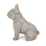 Dog Garden Sculpture, Outdoor French Bulldog Garden Statue, Rustic White