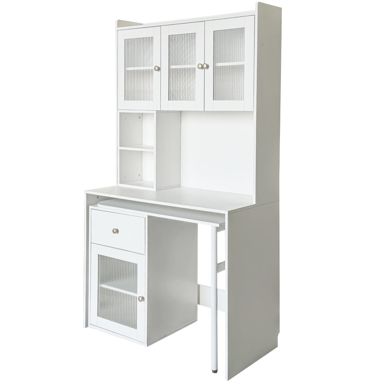 Computer Desk with Glass Door for Home Office or Study