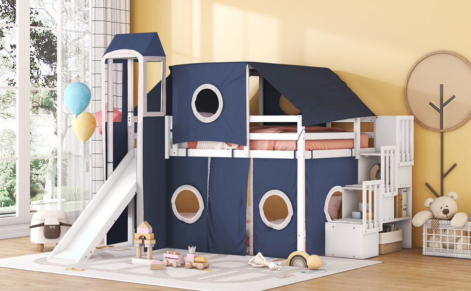 Loft Bed With Tent And Tower