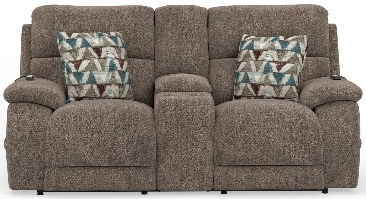 Joya - Power Headrest Power Lay Flat Reclining Console Loveseat With CR3 Heat/Massage/Lumbar/ZG