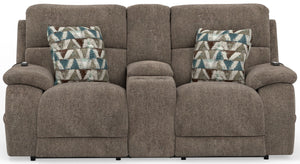 Joya - Power Headrest Power Lay Flat Reclining Console Loveseat With CR3 Heat/Massage/Lumbar/ZG