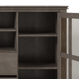 Handcrafted Tall TV Media Stand with Glass Doors and Storage - Multiple Colors