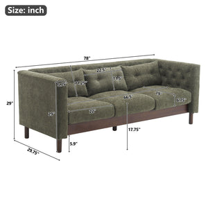 Upholstered Sofa Modern 3 Seater Sofa Couch With Tufted Design For Living Room