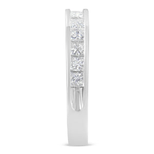 Women's 18K White Gold Princess Cut Diamond Band Ring (1 Cttw, G-H Color, SI1-SI2 Clarity) - Size 6