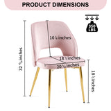 Pink Upholstered Dining Chairs Set of 4