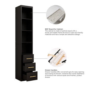 85.04" Tall Storage Cabinet with Drawer and Shelves