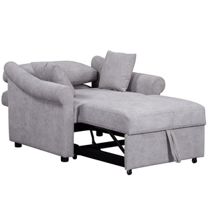 Convertible Sleeper Chair With Adjustable Backrest, 3 In 1 Lounger Chair Turns Into Bed, Single Bed For Living Room