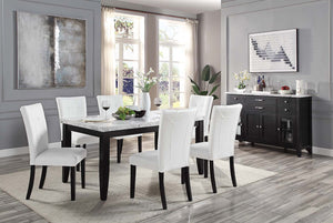 Hussein - Side Chair (Set of 2) - White Synthetic Leather & Black