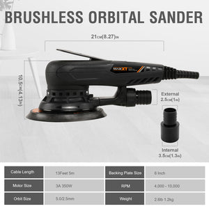 Electric 5mm Random Orbital Sander Brushless 350W 3A