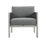 Hargrove Club Chair Stylish Aluminum Frame Braided Rope Sofa Silver Grey