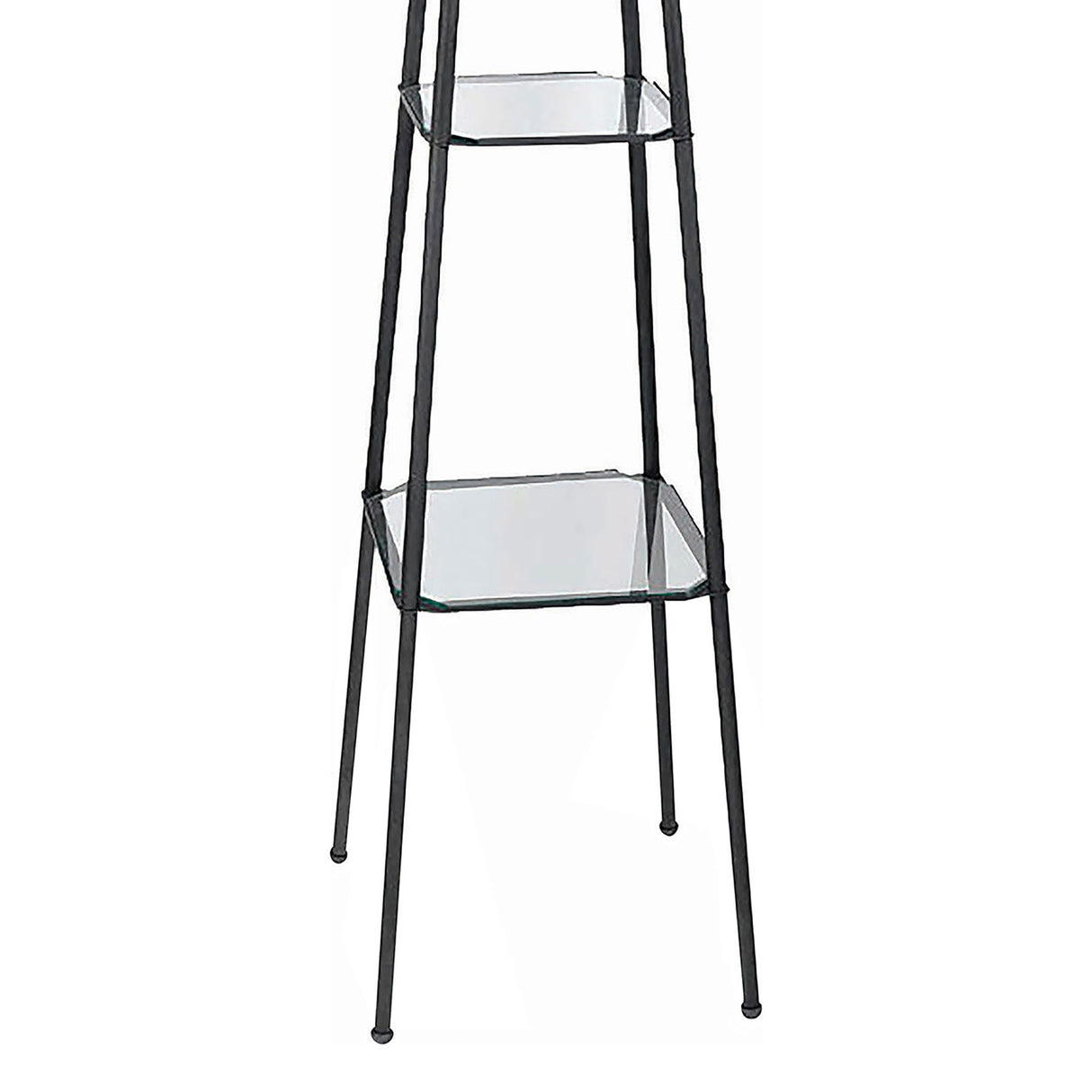 Sentinel - 3 Shelf Frosted Torchiere Floor Lamp With Shelves - Black