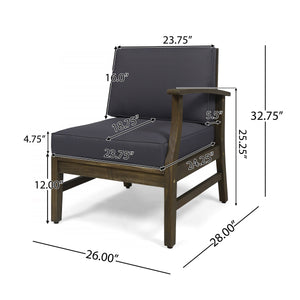 Perla 6-Piece Dark Grey Outdoor Sofa Set