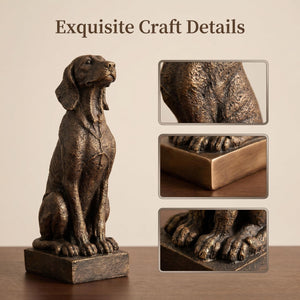 Vintage Bronze Sitting Hound Dog Statue