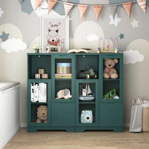 Modern Cabinet With Glass Doors And Drawer