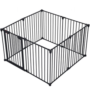 Adjustable Safety Gate Play Yard Metal Doorways Fireplace Fence Christmas Tree Fence Gate For House Stairs Gate Prohibited Area Fence