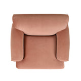 Alana 38" Lawson Accent Arm Chair Metal Casters, Peach Orange Velvet