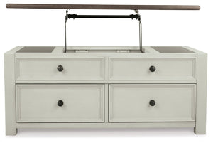 Bolanburg - Lift Top Cocktail Table - White / Brown / Beige