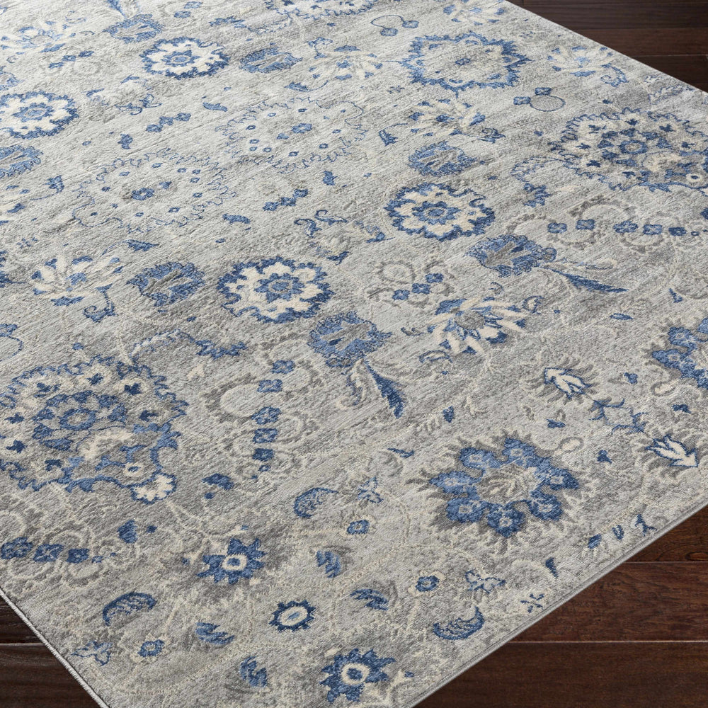 Adairsville Blue Floral Area Carpet - Clearance