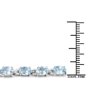 10.71 Carat Genuine Blue Topaz .925 Sterling Silver Bracelet