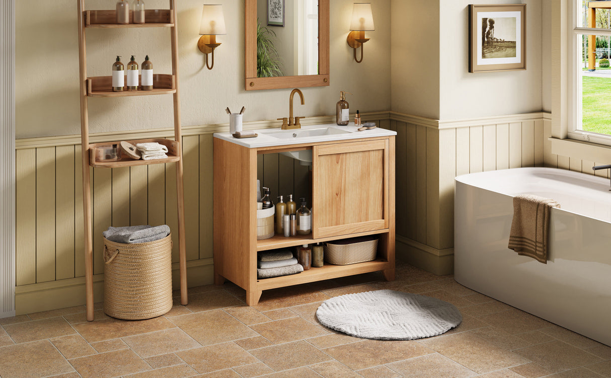 36" Bathroom Vanity with Ceramic Sink