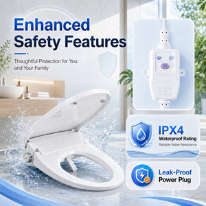 Smart Bidet Toilet Seat with Side Knob Adjustable Heated Seat